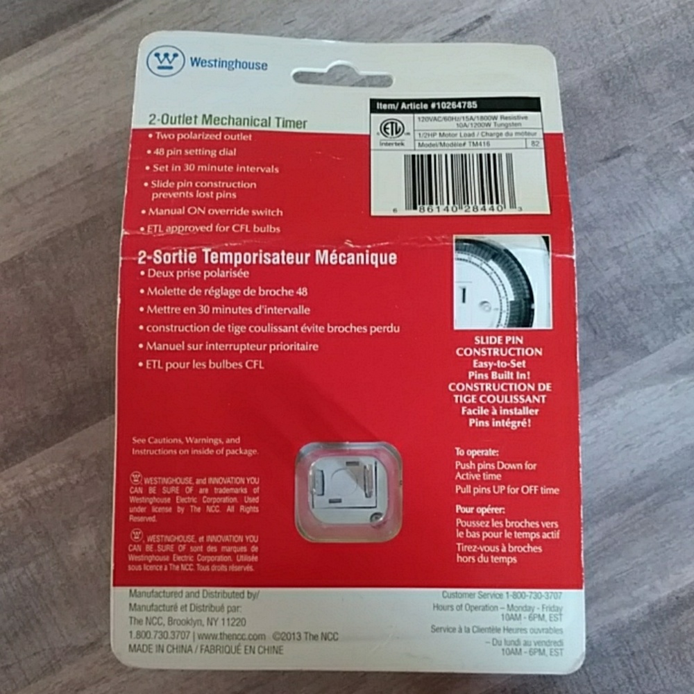 🆕 Wall timer NEW Westinghouse 2 outlet Mechanical Timer - Picture 2 of 8